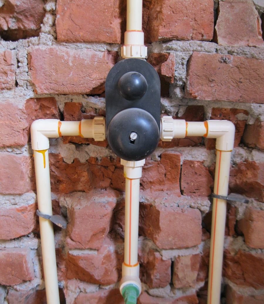 Concealed plumbing on a Swastik Buildtech site: concealed mixer valve